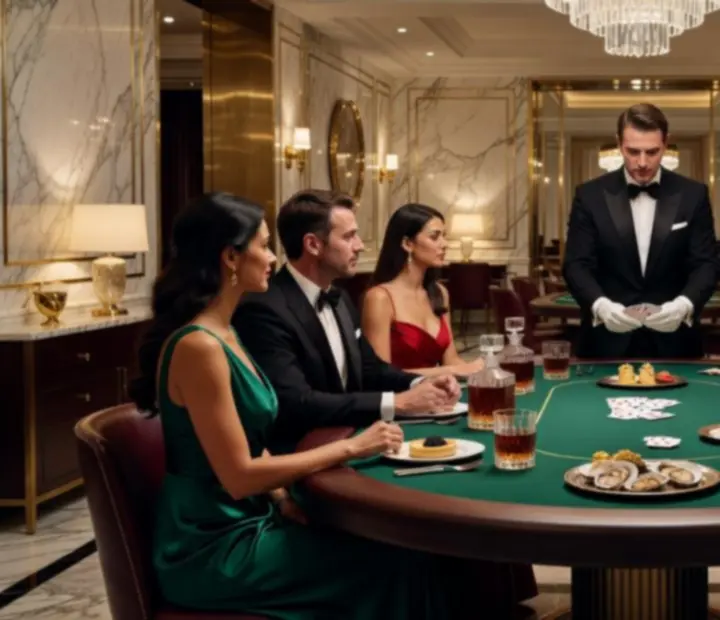 Tematyczny wieczór poker, ruletka i blackjack jako elegancka rozrywka przy kolacji